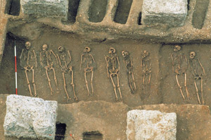 Link to article — Skeletons in an archeological dig.